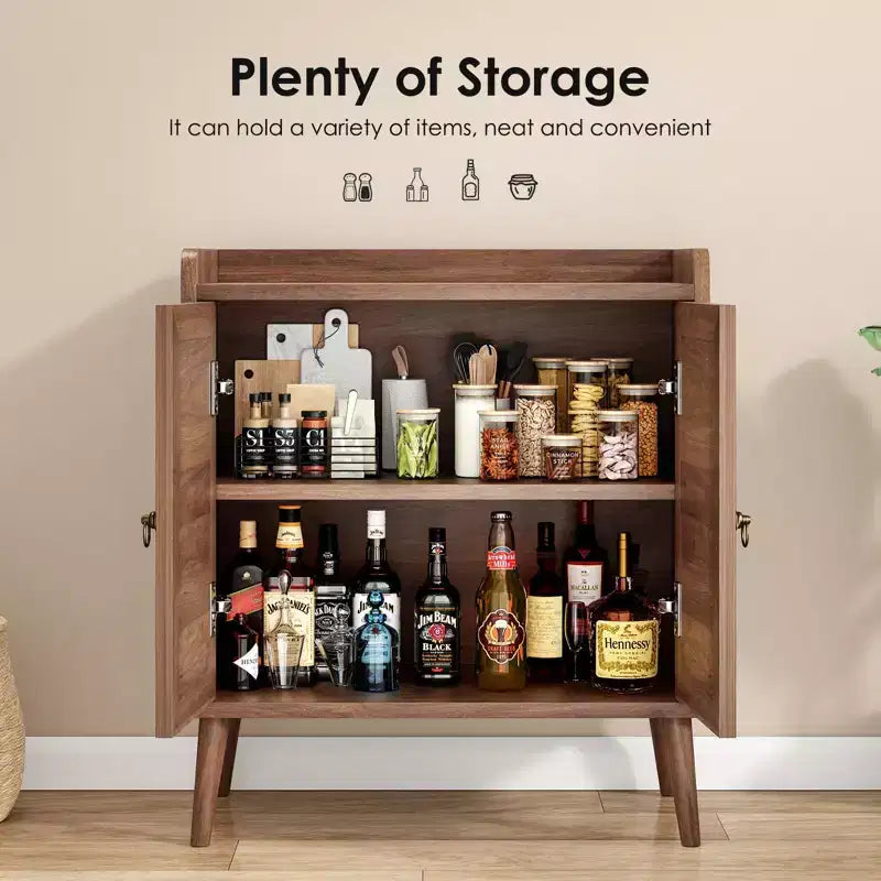 TUYOHW Meuble de rangement pour buffet, buffet de cuisine avec portes en rotin, bande de déflecteur de bureau, armoire console Credenza pour salle à manger, salon
