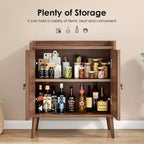 TUYOHW Meuble de rangement pour buffet, buffet de cuisine avec portes en rotin, bande de déflecteur de bureau, armoire console Credenza pour salle à manger, salon