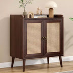TUYOHW Meuble de rangement pour buffet, buffet de cuisine avec portes en rotin, bande de déflecteur de bureau, armoire console Credenza pour salle à manger, salon