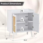 TUYOHW Meuble de rangement pour buffet, buffet de cuisine avec portes en rotin, bande de déflecteur de bureau, armoire console Credenza pour salle à manger, salon