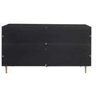 TUYOHW Mobiletto/Consolle da Ingresso/Sala da Pranzo a 4 Ante Laccato in Legno con Maniglie Dorate, Ripiani Regolabili, Credenza Contenitore