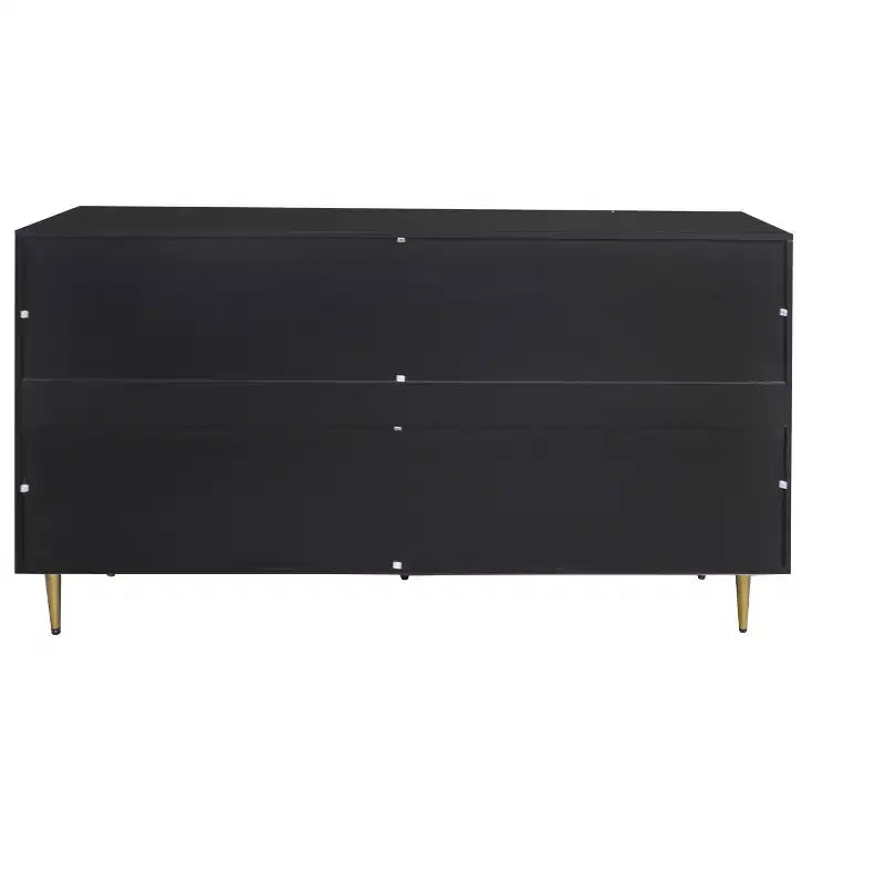 TUYOHW Mobiletto/Consolle da Ingresso/Sala da Pranzo a 4 Ante Laccato in Legno con Maniglie Dorate, Ripiani Regolabili, Credenza Contenitore