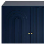 TUYOHW Mobiletto/Consolle da Ingresso/Sala da Pranzo a 4 Ante Laccato in Legno con Maniglie Dorate, Ripiani Regolabili, Credenza Contenitore