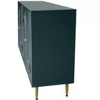 TUYOHW Mobiletto/Consolle da Ingresso/Sala da Pranzo a 4 Ante Laccato in Legno con Maniglie Dorate, Ripiani Regolabili, Credenza Contenitore