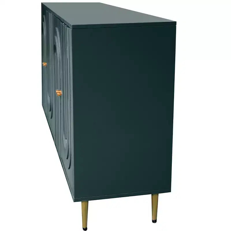 TUYOHW Mobiletto/Consolle da Ingresso/Sala da Pranzo a 4 Ante Laccato in Legno con Maniglie Dorate, Ripiani Regolabili, Credenza Contenitore