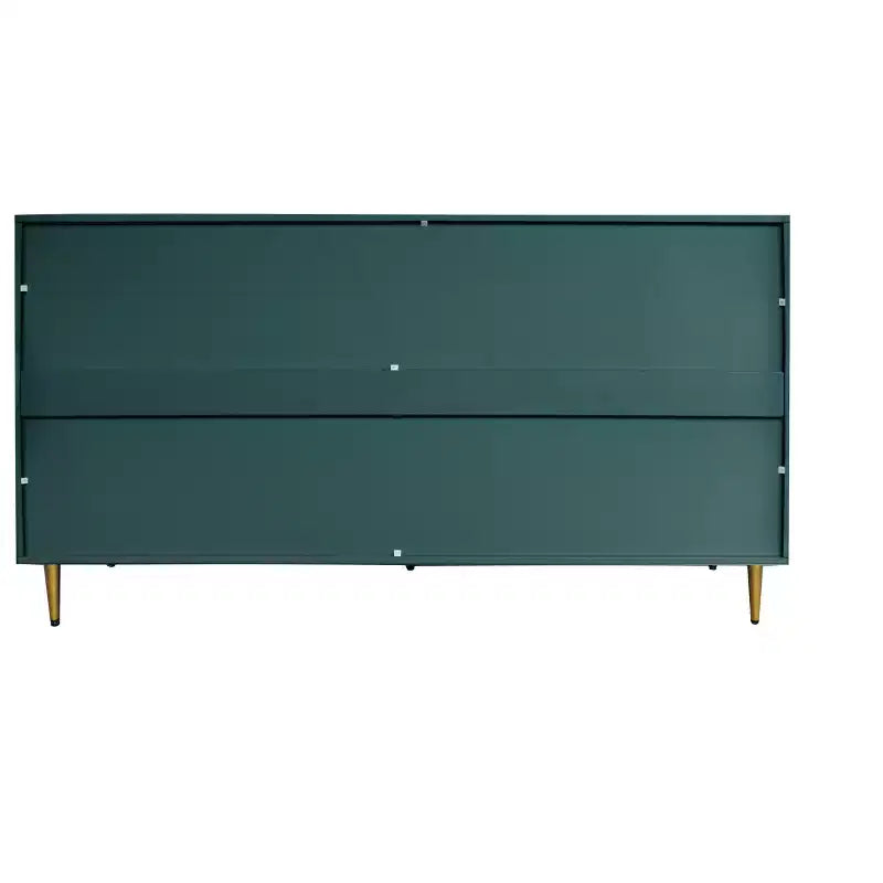 TUYOHW Mobiletto/Consolle da Ingresso/Sala da Pranzo a 4 Ante Laccato in Legno con Maniglie Dorate, Ripiani Regolabili, Credenza Contenitore