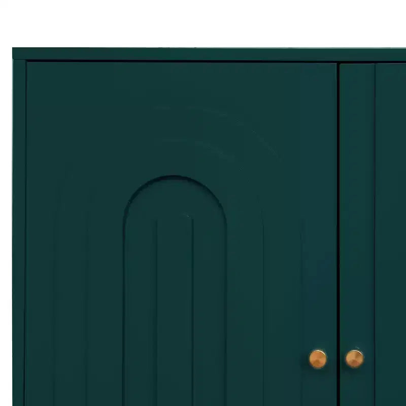 TUYOHW Mobiletto/Consolle da Ingresso/Sala da Pranzo a 4 Ante Laccato in Legno con Maniglie Dorate, Ripiani Regolabili, Credenza Contenitore