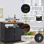 Mobile contenitore in vimini per esterni con telaio in metallo, Organizer da giardino e patio per cuscini, giocattoli e attrezzi, resistente a tutte le condizioni atmosferiche