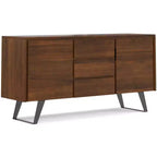 Mitchell 60 inch x 17 inch Rectangle Modern Industrial Sideboard Buffet in Walnut Veneer