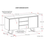 Mitchell Madia/Buffet Industriale Moderno Rettangolare da 60 x 17 pollici in Noce Impiallacciato