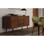 Mitchell Madia/Buffet Industriale Moderno Rettangolare da 60 x 17 pollici in Noce Impiallacciato