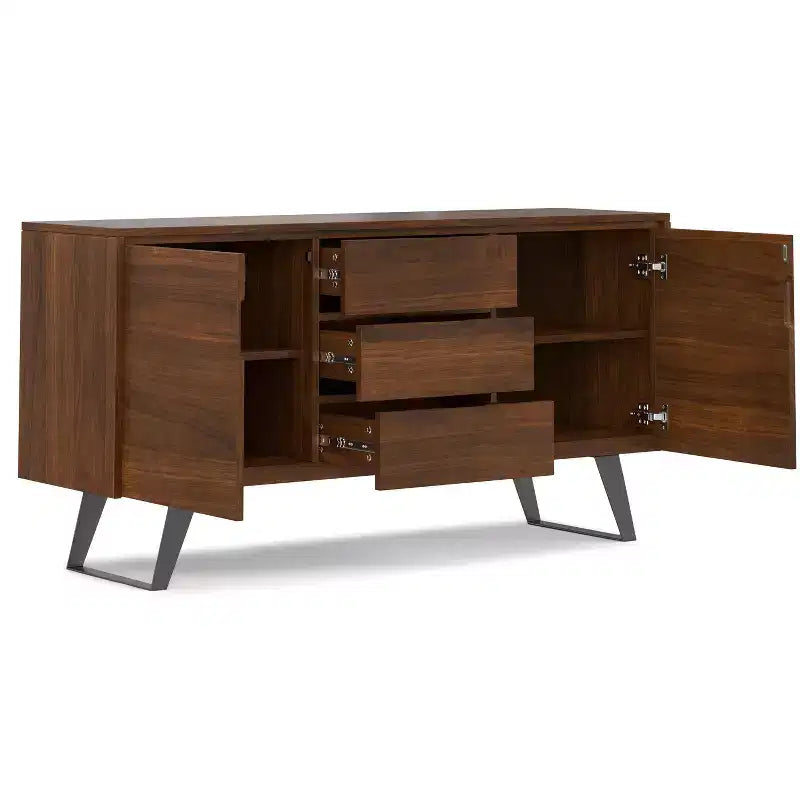 Mitchell Madia/Buffet Industriale Moderno Rettangolare da 60 x 17 pollici in Noce Impiallacciato