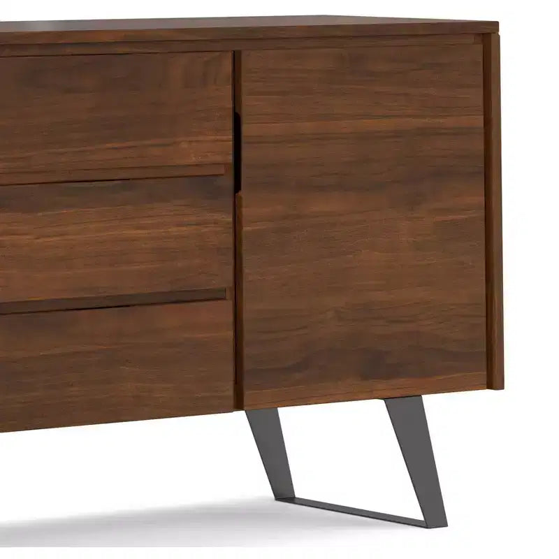 Mitchell Madia/Buffet Industriale Moderno Rettangolare da 60 x 17 pollici in Noce Impiallacciato