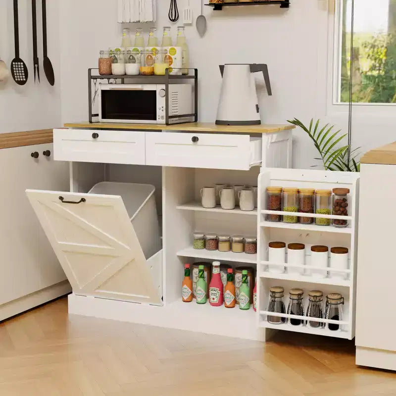 GDFStudio Avalon Mobile porta pattumiera con design a scomparsa e cassetti