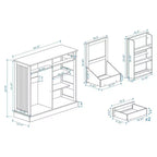 GDFStudio Avalon Mobile porta pattumiera con design a scomparsa e cassetti