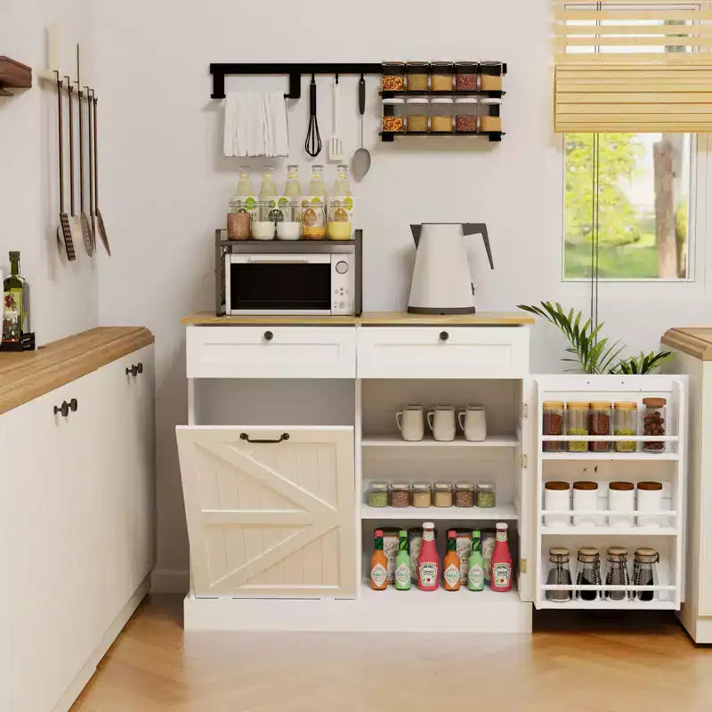 GDFStudio Avalon Mobile porta pattumiera con design a scomparsa e cassetti