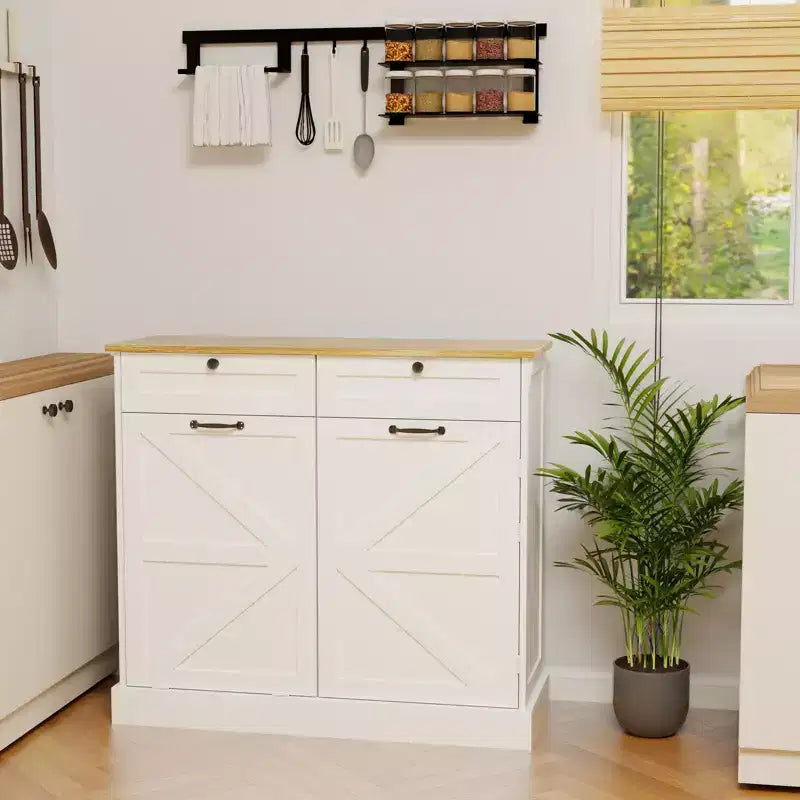GDFStudio Avalon Mobile porta pattumiera con design a scomparsa e cassetti