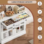 35.4 Mobile credenza moderno con ante in vetro, contenitore e cassetti - Soluzione di stoccaggio versatile per sala da pranzo e cucina