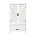 Meuble de Rangement Haut avec Tiroirs, Armoire de Rangement d'Appoint avec Portes Sculptées, Buffet pour Chambre, Salon, Entrée - Panipeachy
