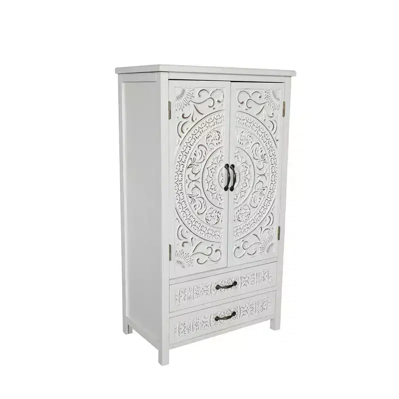Meuble de Rangement Haut avec Tiroirs, Armoire de Rangement d'Appoint avec Portes Sculptées, Buffet pour Chambre, Salon, Entrée - Panipeachy