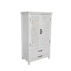 Meuble de Rangement Haut avec Tiroirs, Armoire de Rangement d'Appoint avec Portes Sculptées, Buffet pour Chambre, Salon, Entrée - Panipeachy