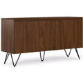 Moreno 60 inch x 18 inch Rectangle Industrial Contemporary 3 Door Sideboard Buffet in Walnut Veneer