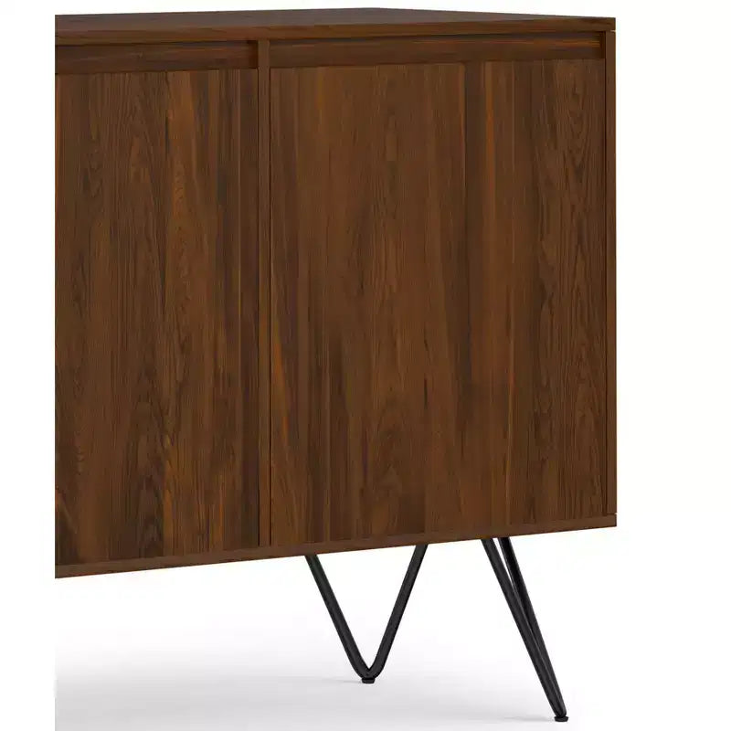 Moreno Credenza/Buffet a 3 ante rettangolare industriale contemporanea da 152 x 45 cm in impiallacciatura di noce
