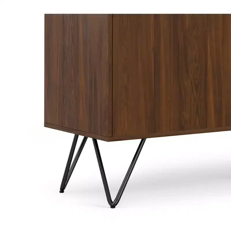 Moreno Credenza/Buffet a 3 ante rettangolare industriale contemporanea da 152 x 45 cm in impiallacciatura di noce
