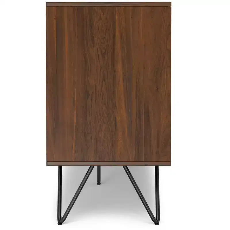 Moreno Credenza/Buffet a 3 ante rettangolare industriale contemporanea da 152 x 45 cm in impiallacciatura di noce