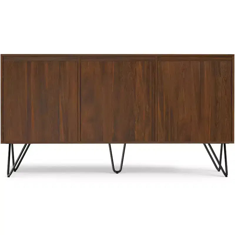 Moreno Credenza/Buffet a 3 ante rettangolare industriale contemporanea da 152 x 45 cm in impiallacciatura di noce