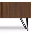 Moreno Credenza/Buffet a 3 ante rettangolare industriale contemporanea da 152 x 45 cm in impiallacciatura di noce
