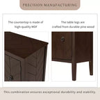 Credenza Vintage con Ripiano Regolabile, Credenza in Legno Massello Tavolo Consolle da Divano