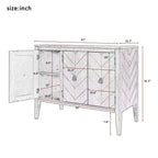 Credenza Vintage con Ripiano Regolabile, Credenza in Legno Massello Tavolo Consolle da Divano