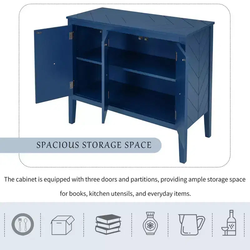 Credenza Vintage con Ripiano Regolabile, Credenza in Legno Massello Tavolo Consolle da Divano