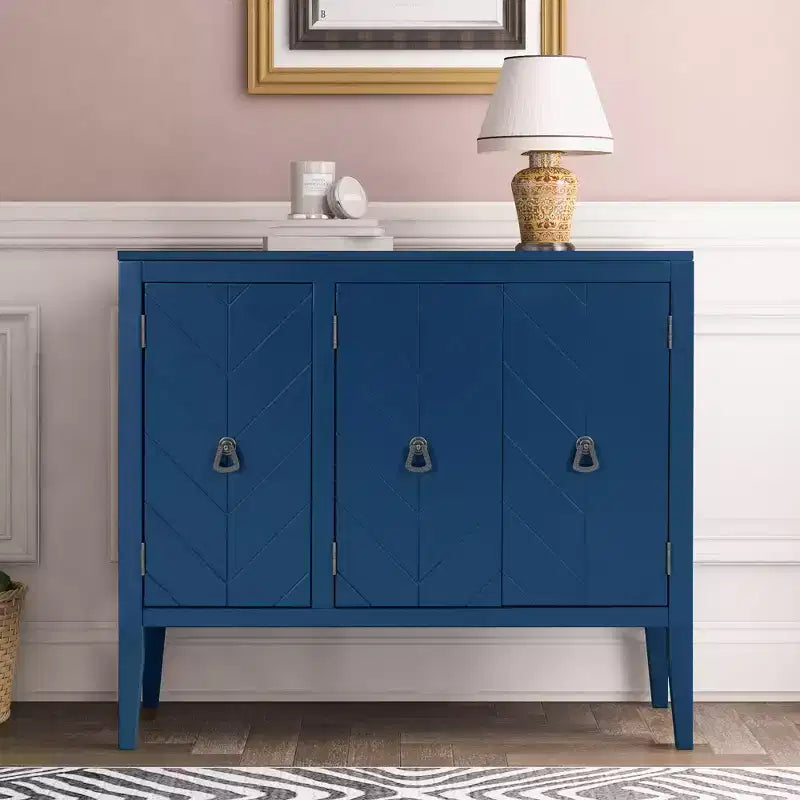 Armoire de Rangement d'Appoint Vintage avec Étagère Réglable, Table Console en Bois Massif, Table de Canapé