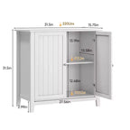 Mobiletto salvaspazio da bagno bianco 32", credenza piccola indipendente con ripiano regolabile - Panipeachy