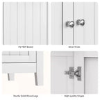 Mobiletto salvaspazio da bagno bianco 32", credenza piccola indipendente con ripiano regolabile - Panipeachy