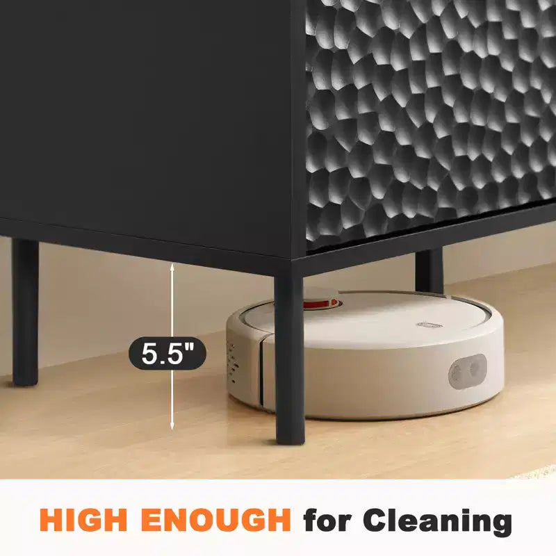 Meuble d'appoint de style milieu de siècle Bestier avec grand espace de rangement et pieds surélevés pour un nettoyage facile