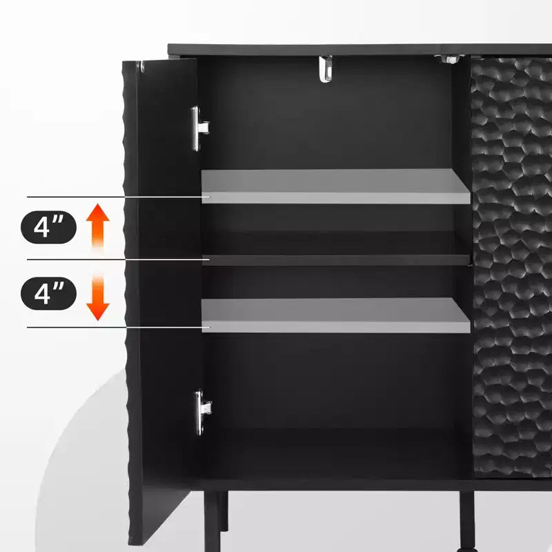 Meuble d'appoint de style milieu de siècle Bestier avec grand espace de rangement et pieds surélevés pour un nettoyage facile