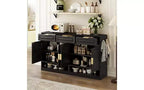 TUYOHW Buffet de ferme avec 3 tiroirs et 4 portes, meuble de rangement multifonctionnel avec étagère réglable, meuble de cuisine.