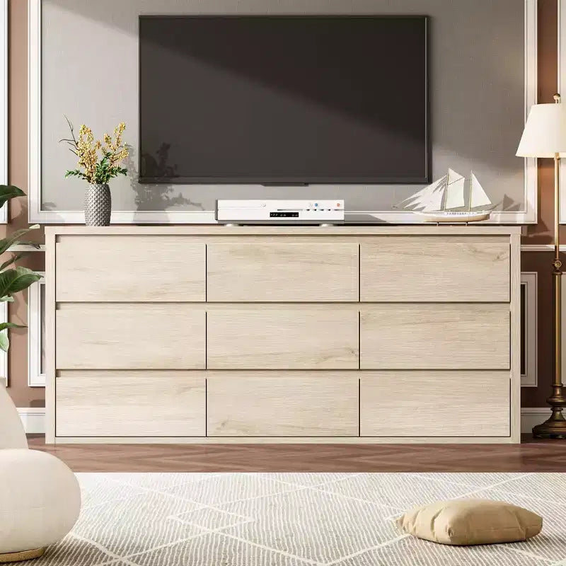 Cassettiera a 9 cassetti per camera da letto, comò ampio e moderno, organizer contenitore grande in legno per soggiorno, corridoio e ingresso