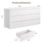 Cassettiera a 9 cassetti per camera da letto, comò ampio e moderno, organizer contenitore grande in legno per soggiorno, corridoio e ingresso