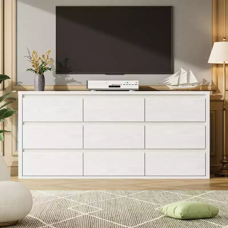 Cassettiera a 9 cassetti per camera da letto, comò ampio e moderno, organizer contenitore grande in legno per soggiorno, corridoio e ingresso