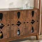 Table de buffet, Armoire de rangement console avec 4 portes et étagères réglables, Buffet de cuisine pour entrée