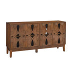 Table de buffet, Armoire de rangement console avec 4 portes et étagères réglables, Buffet de cuisine pour entrée