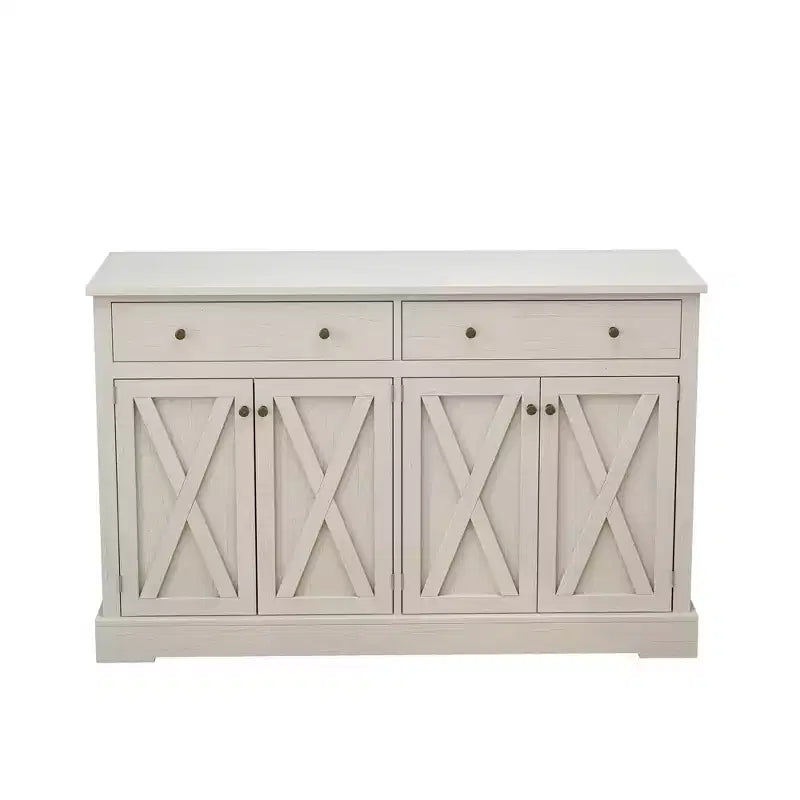 Credenza a Buffet con Ante e Cassetti, Mobile da Cucina Grande da 140 cm con 2 Cassetti e 4 Ante, Tavolo Buffet in Legno per Caffè