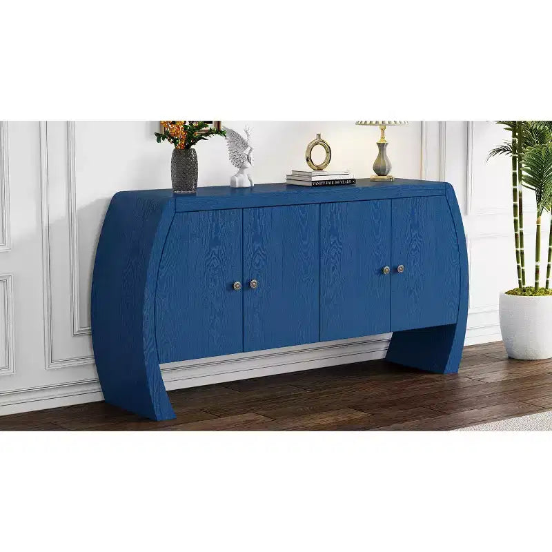 Armadietti portaoggetti, Madia da terra con 4 ante, Credenza a buffet con gambe curve, Madia a buffet d'accento per soggiorno