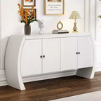Armadietti portaoggetti, Madia da terra con 4 ante, Credenza a buffet con gambe curve, Madia a buffet d'accento per soggiorno