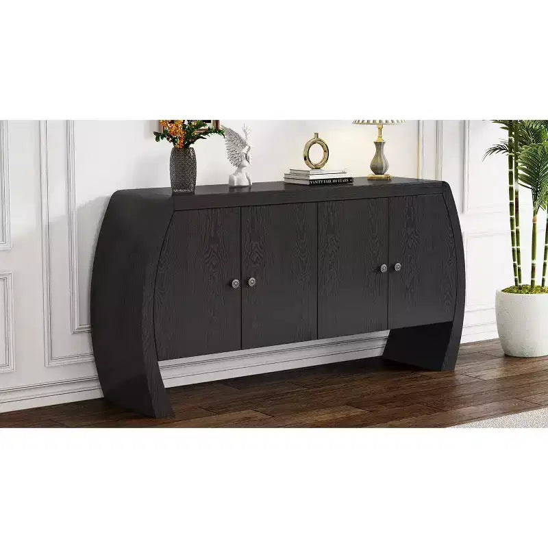 Armadietti portaoggetti, Madia da terra con 4 ante, Credenza a buffet con gambe curve, Madia a buffet d'accento per soggiorno