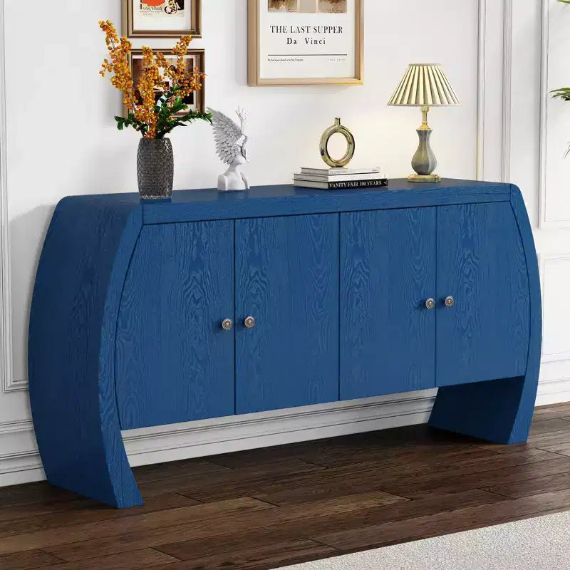 Armadietti portaoggetti, Madia da terra con 4 ante, Credenza a buffet con gambe curve, Madia a buffet d'accento per soggiorno